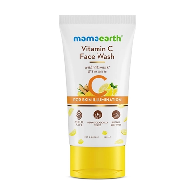 Mamaearth Vitamin C Face Wash with Vitamin C &amp; Turmeric, 150 ml, Pack of 1