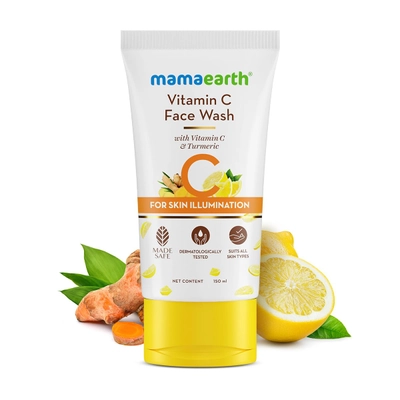 Mamaearth Vitamin C Face Wash with Vitamin C &amp; Turmeric, 150 ml, Pack of 1