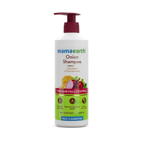 Mamaearth Onion Shampoo For Hair Fall Control, 400 ml, Pack of 1