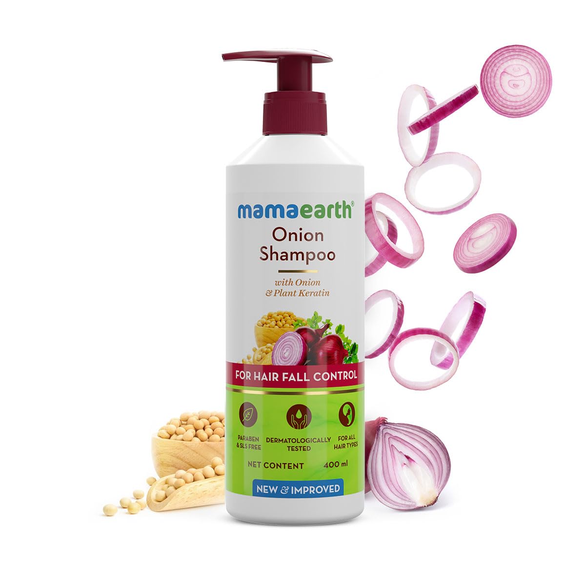 Mamaearth Onion Shampoo For Hair Fall Control, 400 ml, Pack of 1 Mamaearth Onion Shampoo For Hair Fall Control, 400 ml, Pack of 1