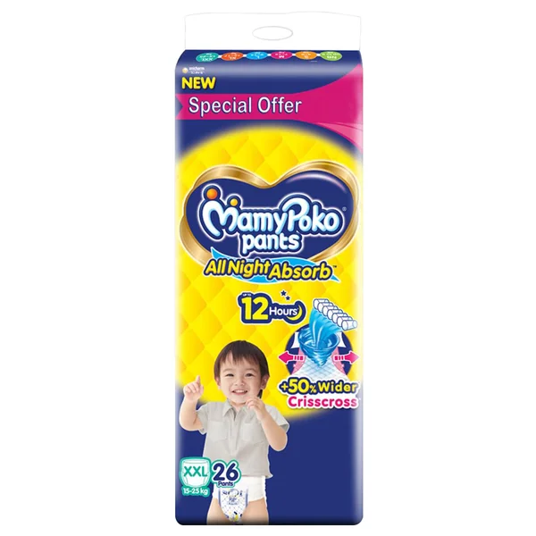 MamyPoko All Night Absorb Diaper Pants XXL, 26 Count