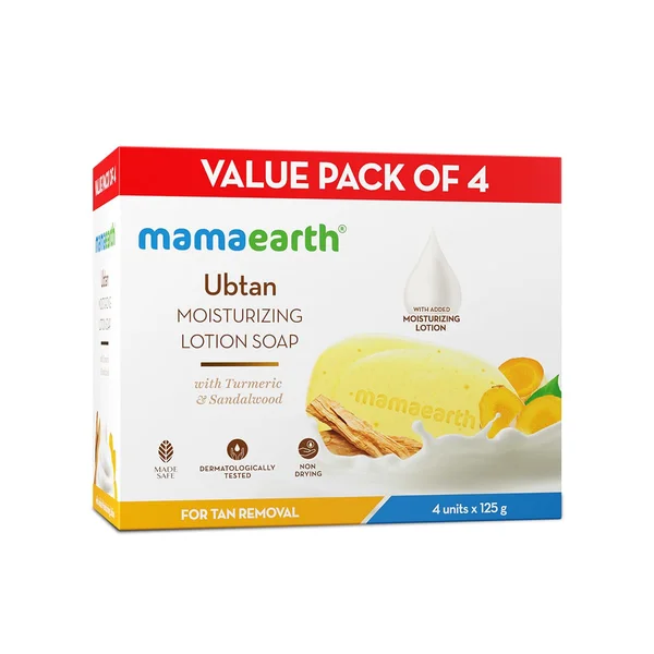 Mamaearth Ubtan Moisturizing Lotion Soap, 4x125 gm