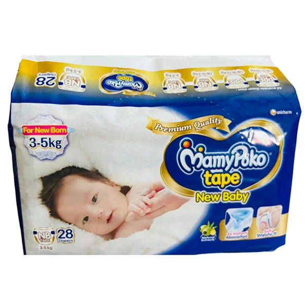 Mamypoko Tape Diapers For New Baby, 28 Count, Pack of 1
