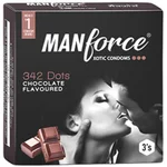 Manforce 342 Dots Xotic Chocolate Flavour Condoms, 3 Count