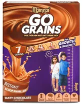 Manna Go Grains Multigrain Chocolate Flavour Powder, 400 gm, Pack of 1