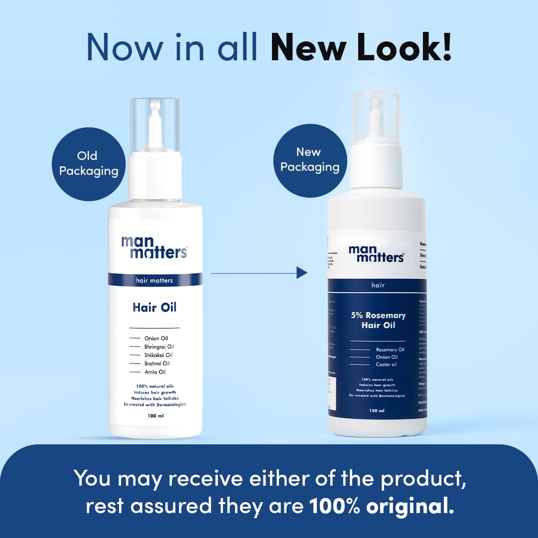 Man Matters 5% Rosemary Hair Oil 100 ml, Pack of 1 Man Matters 5% Rosemary Hair Oil 100 ml, Pack of 1