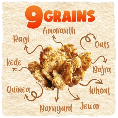 Manna Go Grains Crunchies Caramel Flavour Oats &amp; Nuts Multigrain Cereal, 300 gm, Pack of 1