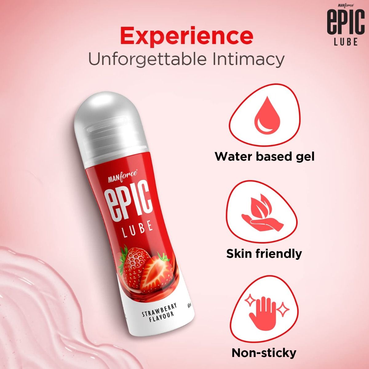 Manforce Epic Lube Strawberry Flavour Gel, 60 ml Price, Uses, Side