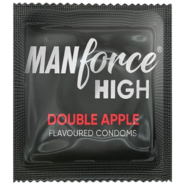 Manforce High Double Apple Flavour Condoms for Men, 3 Count, Pack of 1