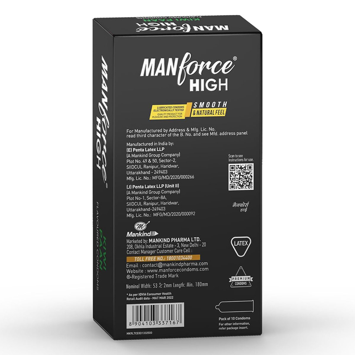 Manforce High Kiwi Paan Flavour Condoms for Men, 10 Count, Pack of 1 Manforce High Kiwi Paan Flavour Condoms for Men, 10 Count, Pack of 1
