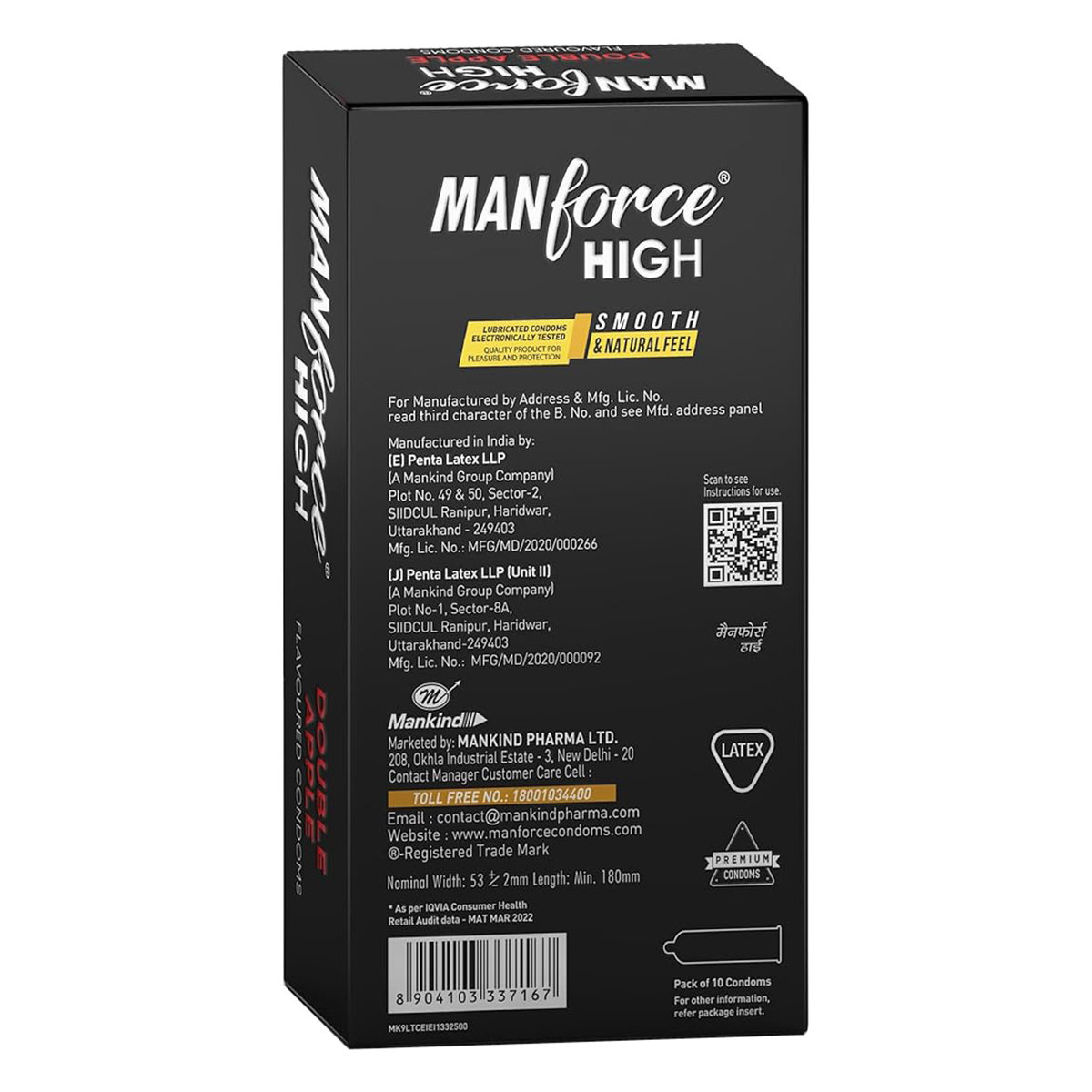 Manforce High Double Apple Flavour Condoms for Men, 10 Count, Pack of 1 Manforce High Double Apple Flavour Condoms for Men, 10 Count, Pack of 1