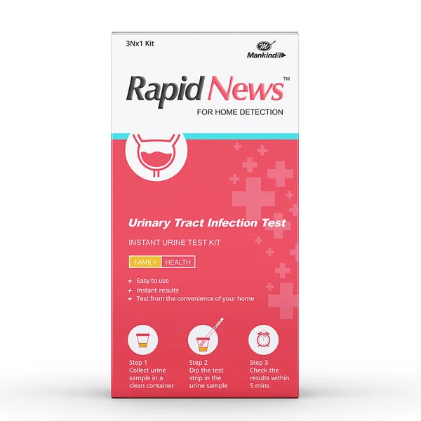 Mankind Rapid News Urinary Infection Test kit, 3 Count, Pack of 1