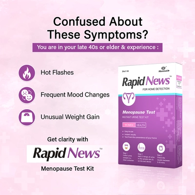 Mankind Rapid News Menopause Urine Test Kit, 3 Count, Pack of 1