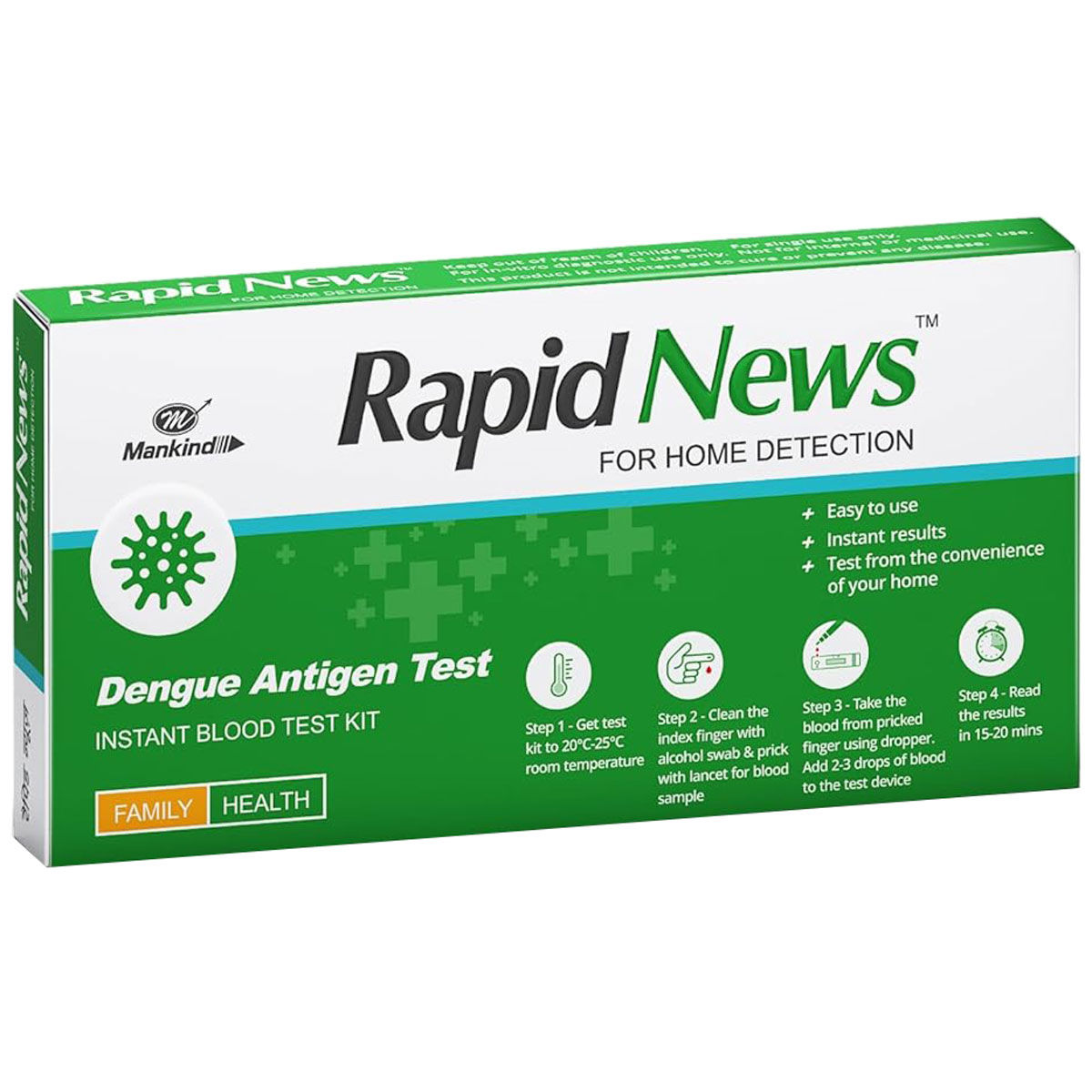 Mankind Rapid News Dengue Antigen Test Kit 1's Uses, Benefits, Price Apollo Pharmacy
