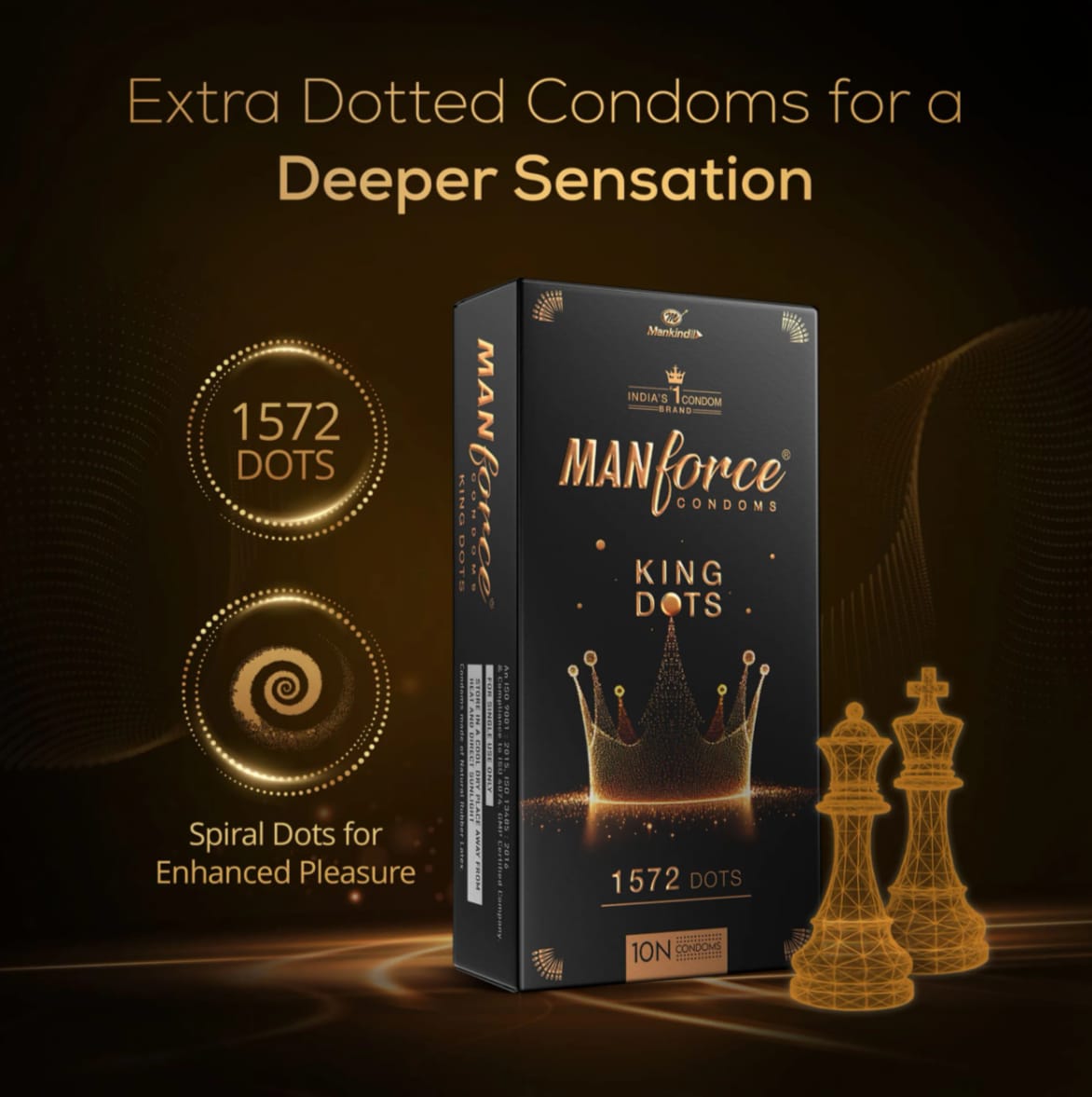 Manforce King Dots Premium Condoms, 10 Count, Pack of 1 Manforce King Dots Premium Condoms, 10 Count, Pack of 1