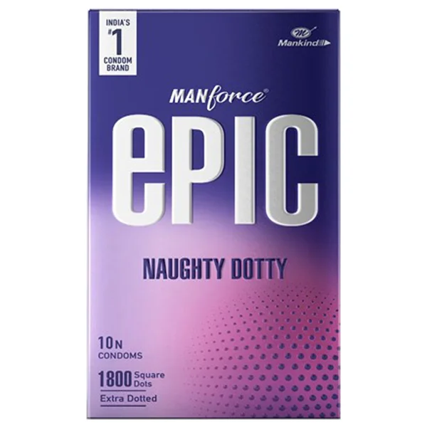 Manforce Epic Naughty Dotty Condoms, 10 Count