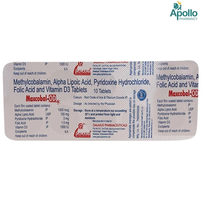 Maxcobal-OD Tablet 10's, Pack of 10