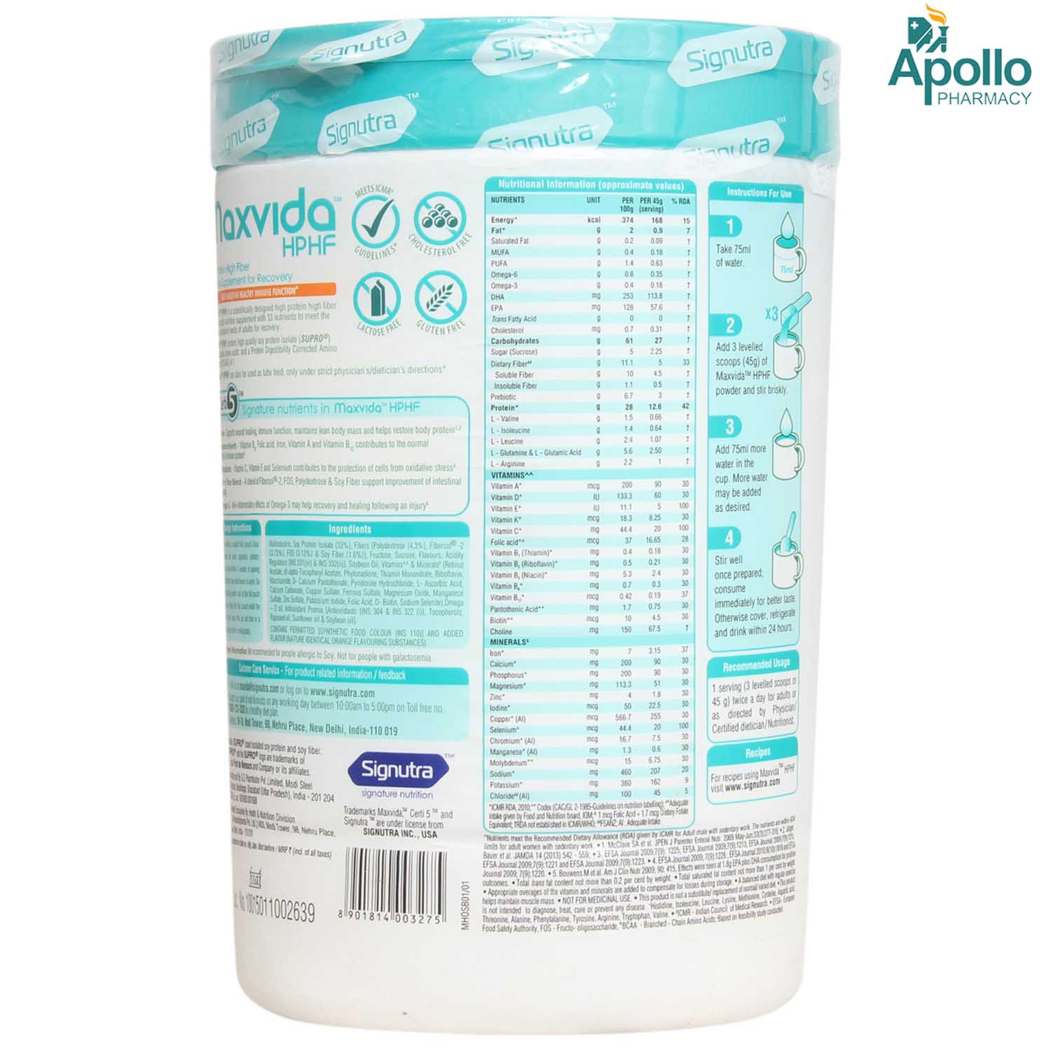 Maxvida HPHF Orange Flavour Powder 400 gm, Pack of 1 Maxvida HPHF Orange Flavour Powder 400 gm, Pack of 1