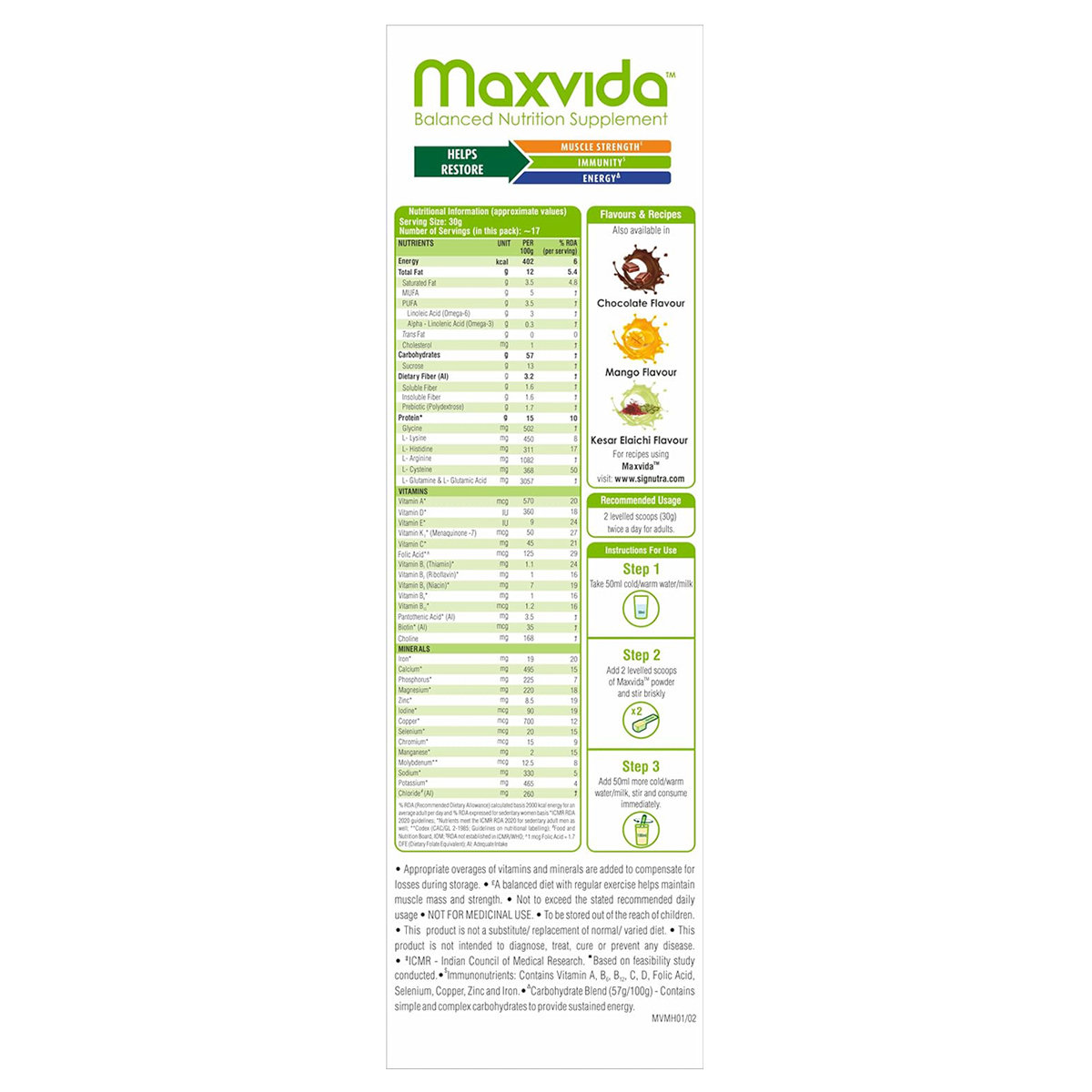 Maxvida Vanilla Flavour Powder, 500 gm, Pack of 1 Maxvida Vanilla Flavour Powder, 500 gm, Pack of 1