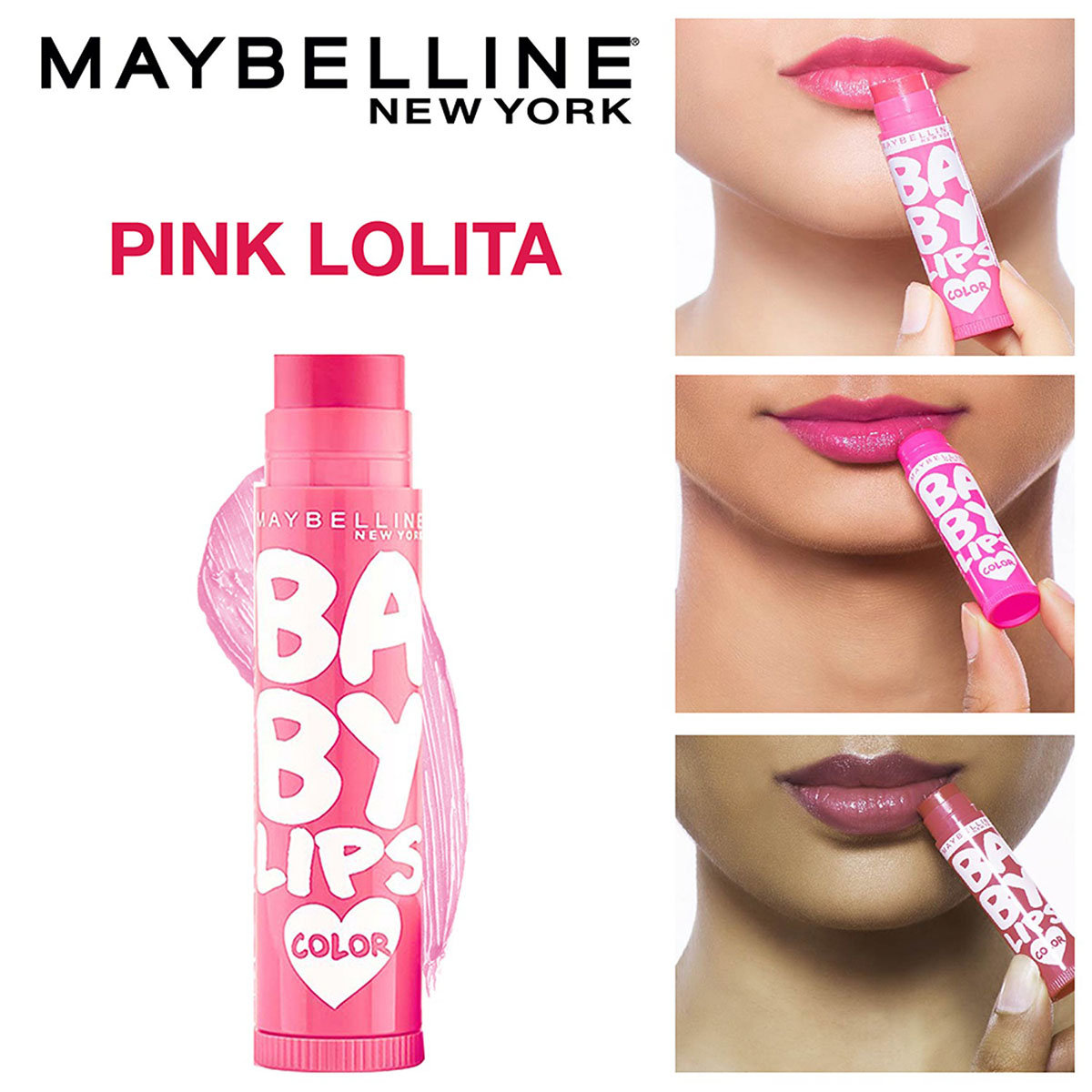 Maybelline New York Baby Lips Lip Balm, Pink Lolita, 4g, Pack of 1 Maybelline New York Baby Lips Lip Balm, Pink Lolita, 4g, Pack of 1