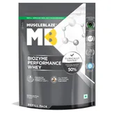 MuscleBlaze Biozyme Performance Whey Protein Rich Chocolate Flavour Powder, 1 kg Refill Pack, Pack of 1