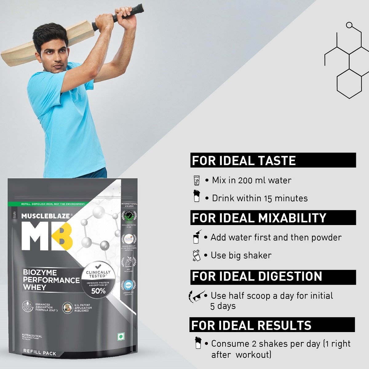 MuscleBlaze Biozyme Performance Whey Protein Rich Chocolate Flavour Powder, 1 kg Refill Pack, Pack of 1 MuscleBlaze Biozyme Performance Whey Protein Rich Chocolate Flavour Powder, 1 kg Refill Pack, Pack of 1