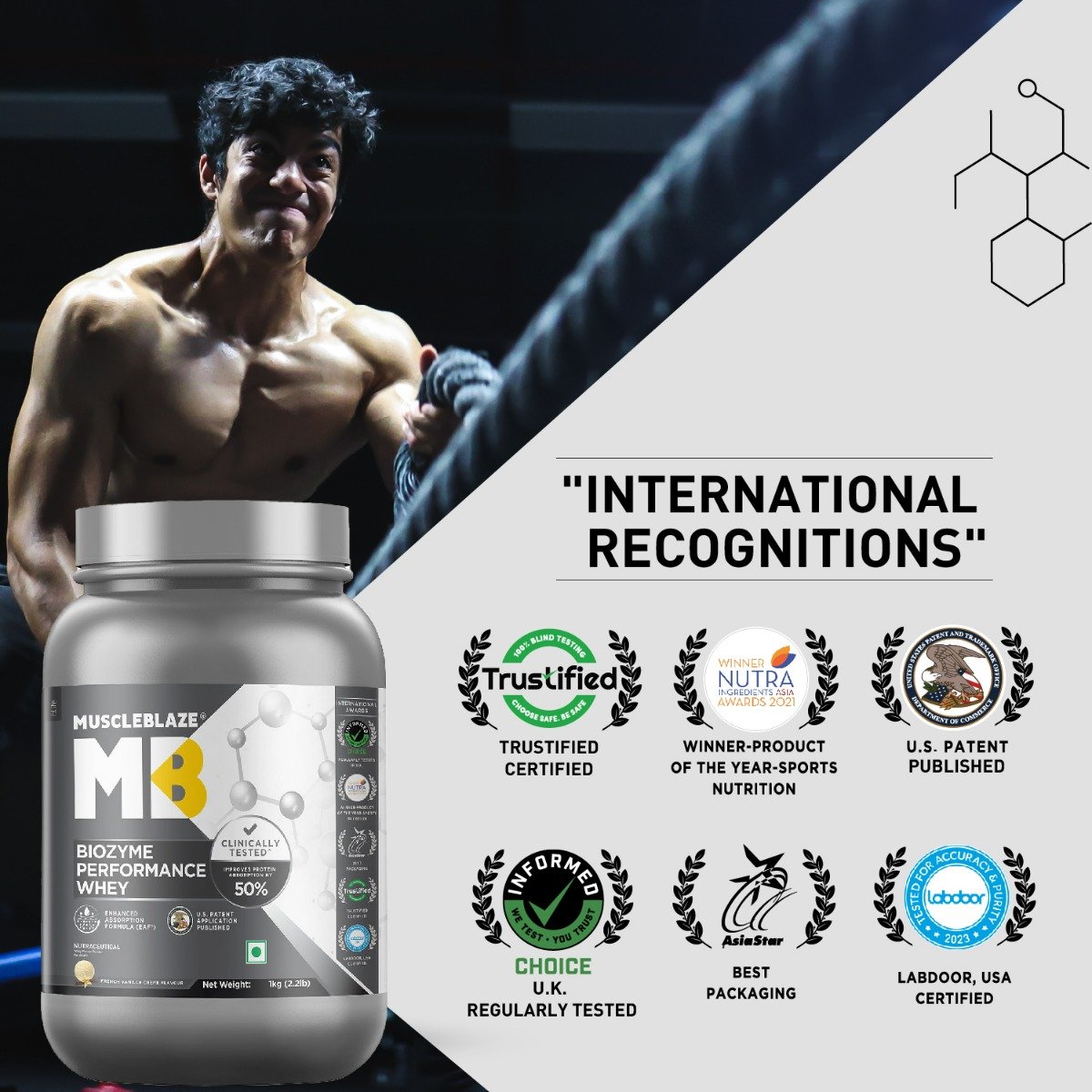 MuscleBlaze Biozyme Performance Whey Protein French Vanilla Creme Flavour Powder, 1 kg, Pack of 1 MuscleBlaze Biozyme Performance Whey Protein French Vanilla Creme Flavour Powder, 1 kg, Pack of 1