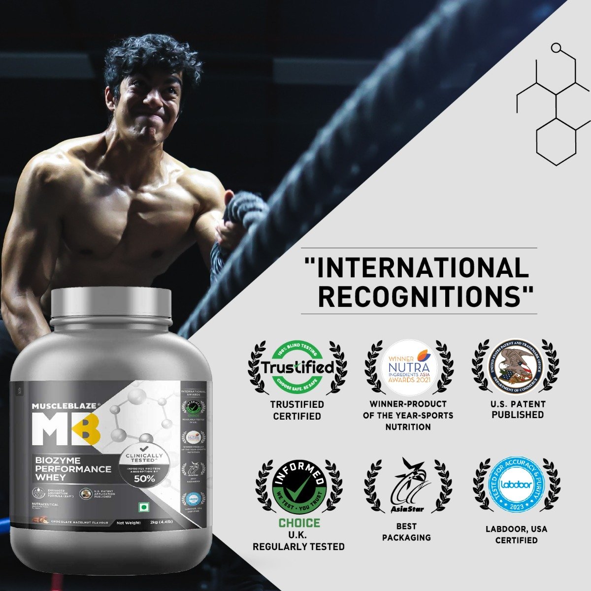 MuscleBlaze Biozyme Performance Whey Protein Chocolate Hazelnut Flavour Powder, 2 kg, Pack of 1 MuscleBlaze Biozyme Performance Whey Protein Chocolate Hazelnut Flavour Powder, 2 kg, Pack of 1