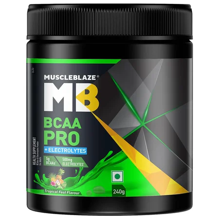 MuscleBlaze BCAA Pro 500mg Tropical Fest Flavour Powder, 240 gm