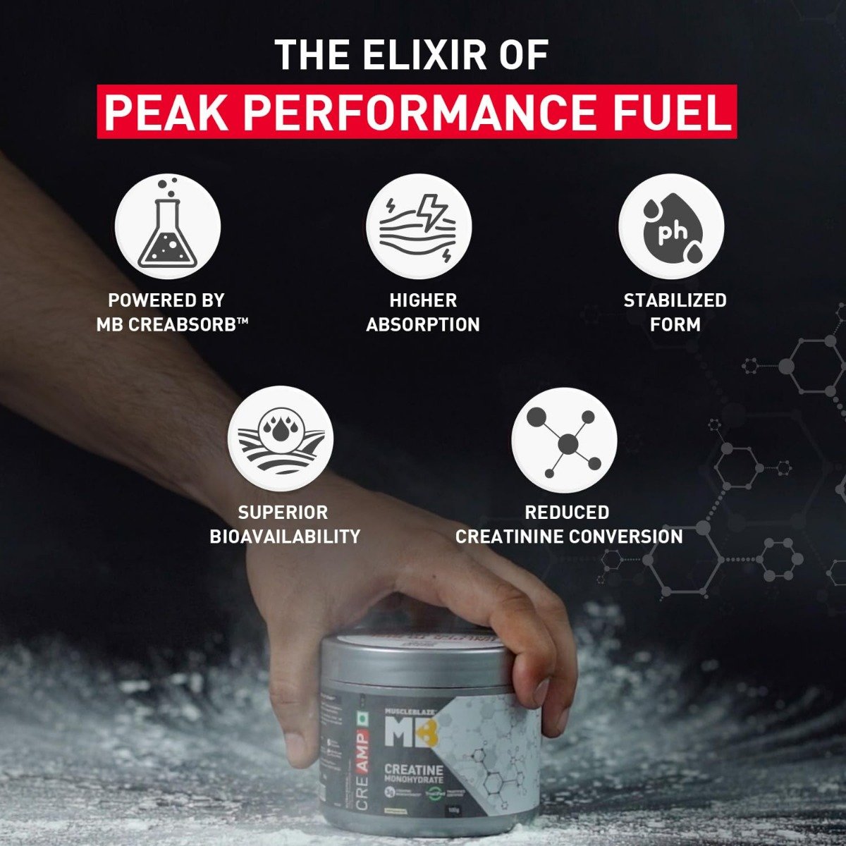 MuscleBlaze Creatine Monohydrate Powder, 100 gm, Pack of 1 MuscleBlaze Creatine Monohydrate Powder, 100 gm, Pack of 1