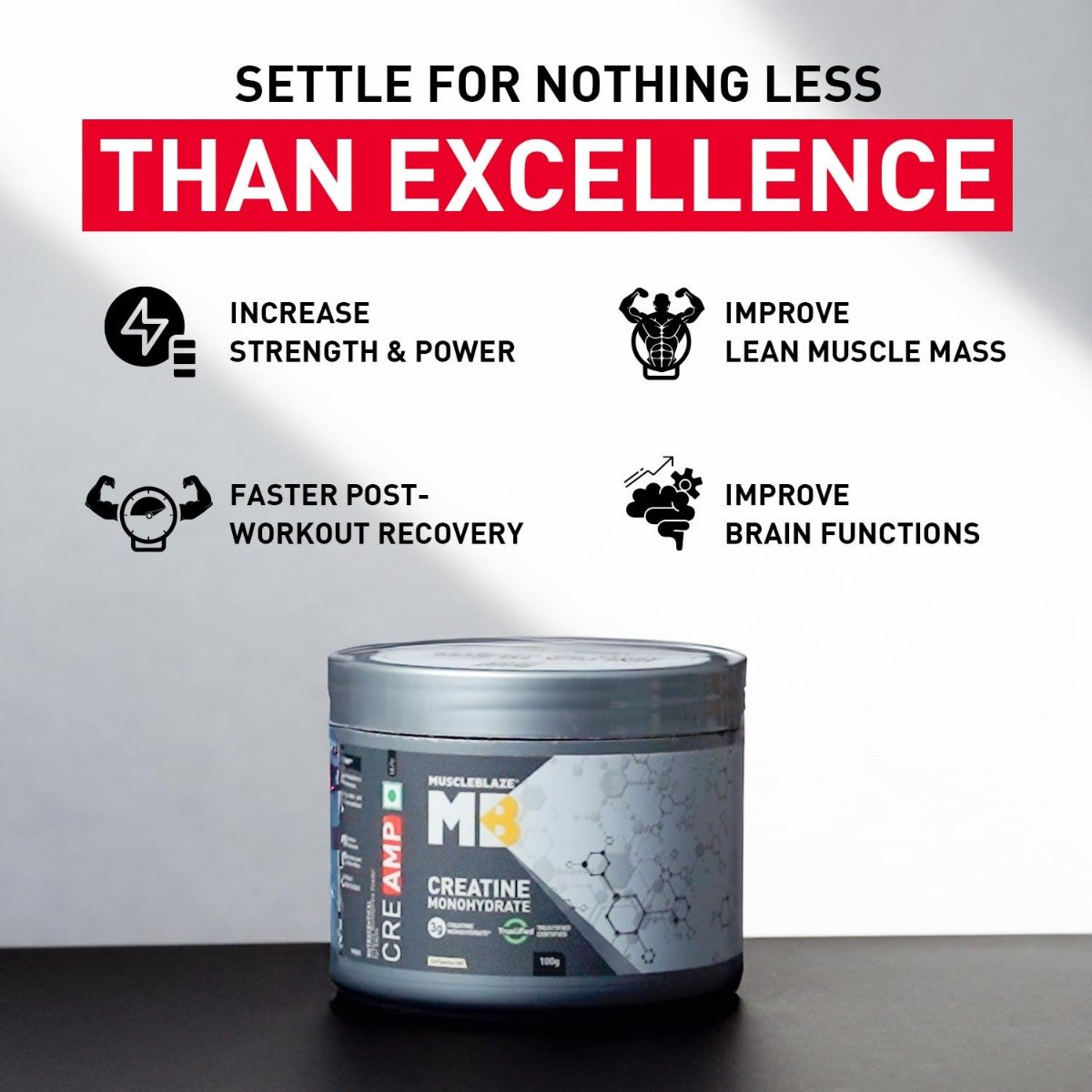 MuscleBlaze Creatine Monohydrate Powder, 100 gm, Pack of 1 MuscleBlaze Creatine Monohydrate Powder, 100 gm, Pack of 1