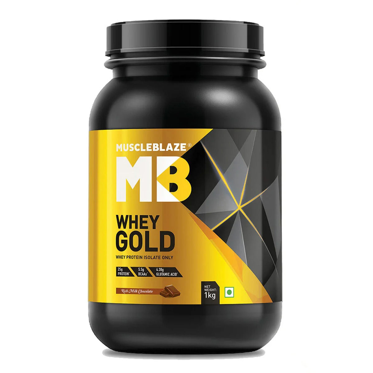 MuscleBlaze Whey Gold Rich Milk Chocolate Flavour Powder, 1 kg, Pack of 1 