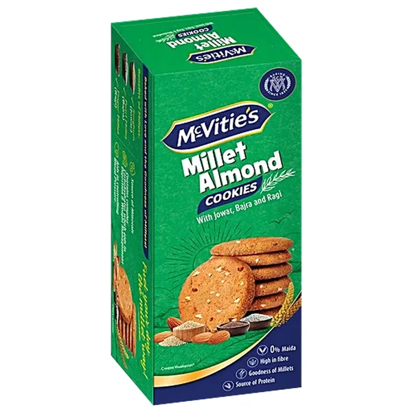 Mc Vities Millet Almond Cookies, 73.6 gm, Pack of 1