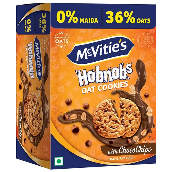 Mc Vities Hobnobs Chocochips Oat Cookies, 153.85 gm, Pack of 1