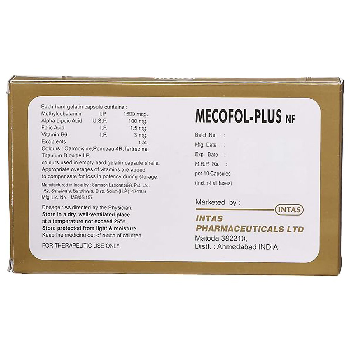 Mecofol-Plus NF Capsule 10's, Pack of 10 Mecofol-Plus NF Capsule 10's, Pack of 10