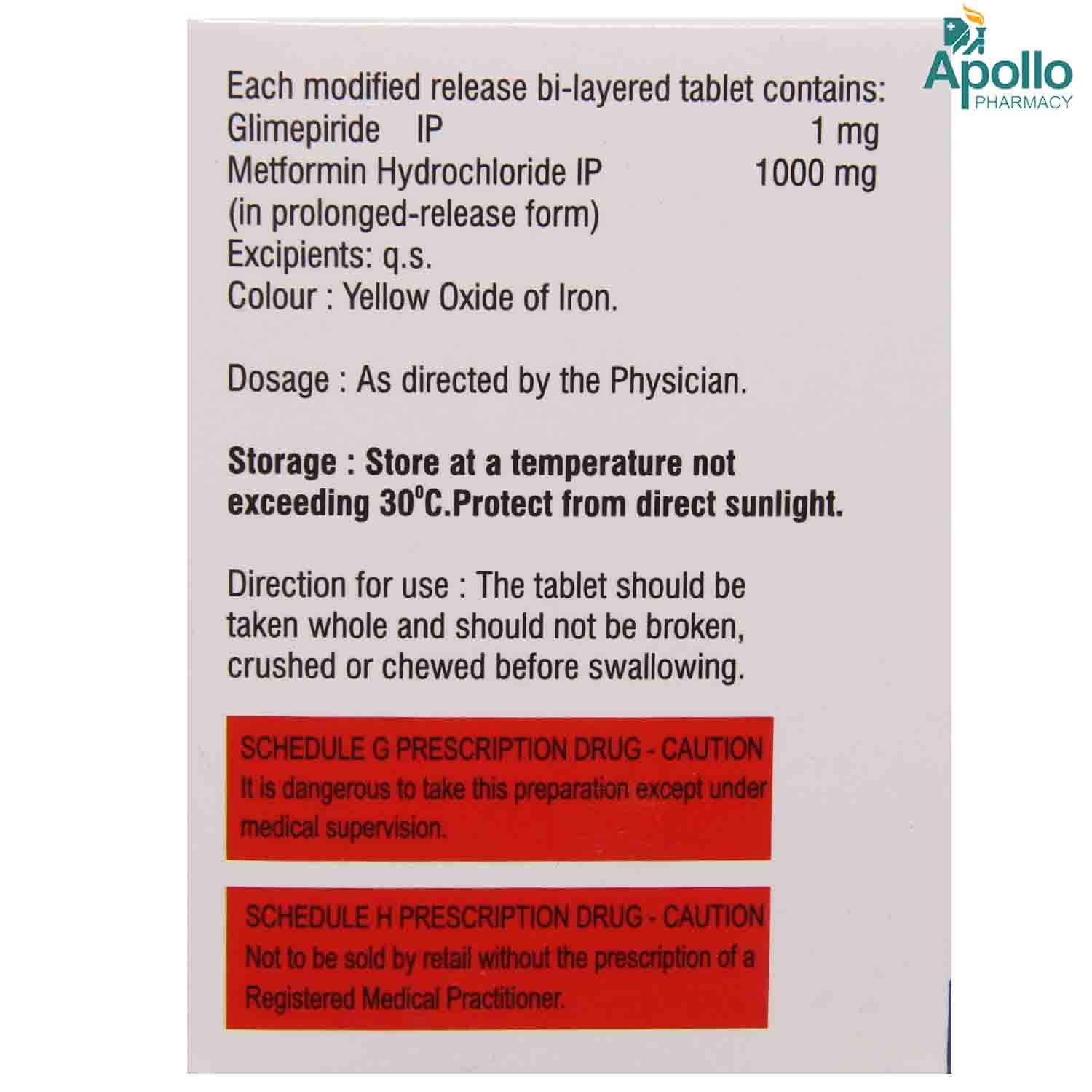 Medimet G1 Forte Tablet 10's, Pack of 10 TABLETS Medimet G1 Forte Tablet 10's, Pack of 10 TABLETS