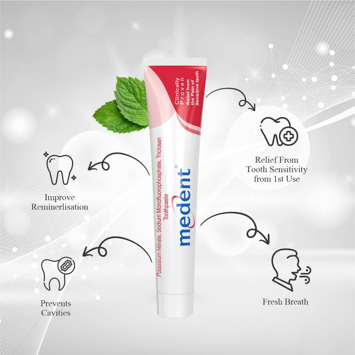 Medent Toothpaste, 100 gm, Pack of 1 Medent Toothpaste, 100 gm, Pack of 1