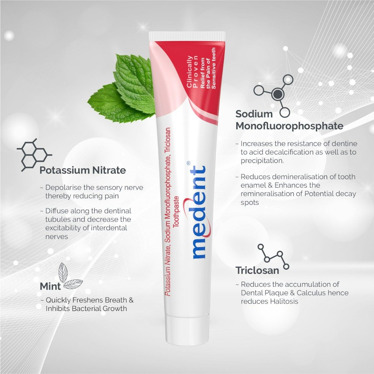 Medent Toothpaste, 100 gm, Pack of 1 Medent Toothpaste, 100 gm, Pack of 1