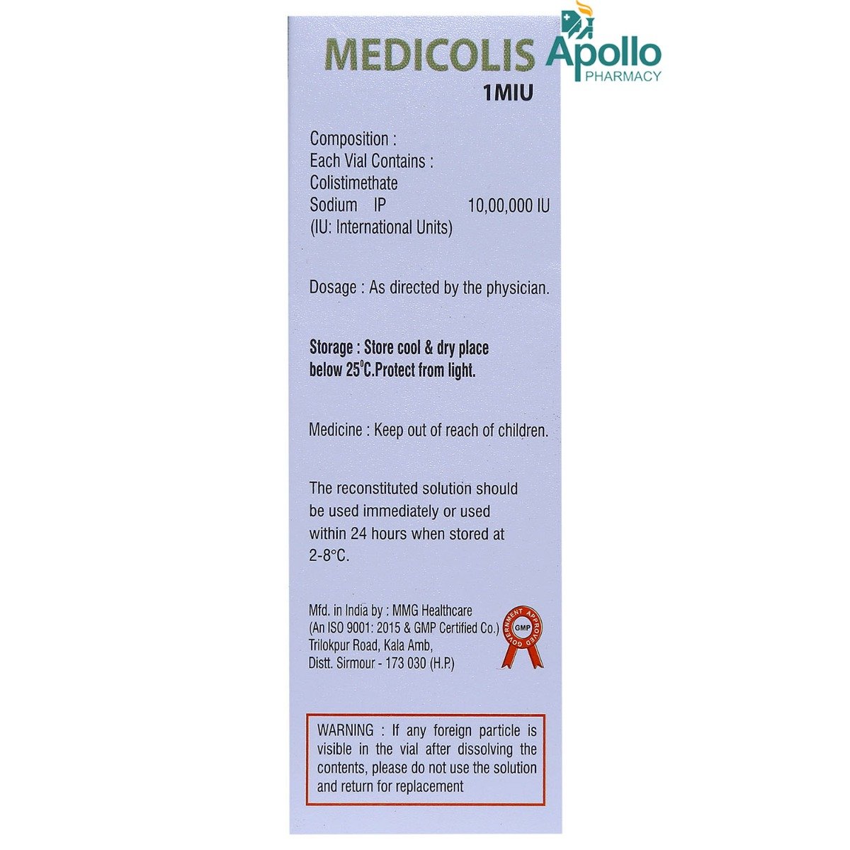 Medicolis 1miu Injection, Pack of 1 Medicolis 1miu Injection, Pack of 1