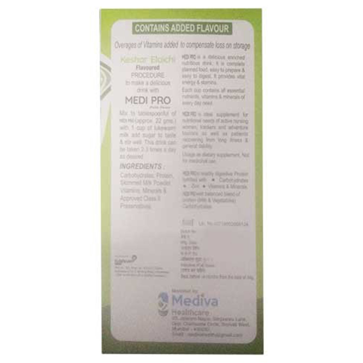 Medipro Kesar Pista Elaichi Flavour Protein Powder, 200 gm, Pack of 1 Medipro Kesar Pista Elaichi Flavour Protein Powder, 200 gm, Pack of 1