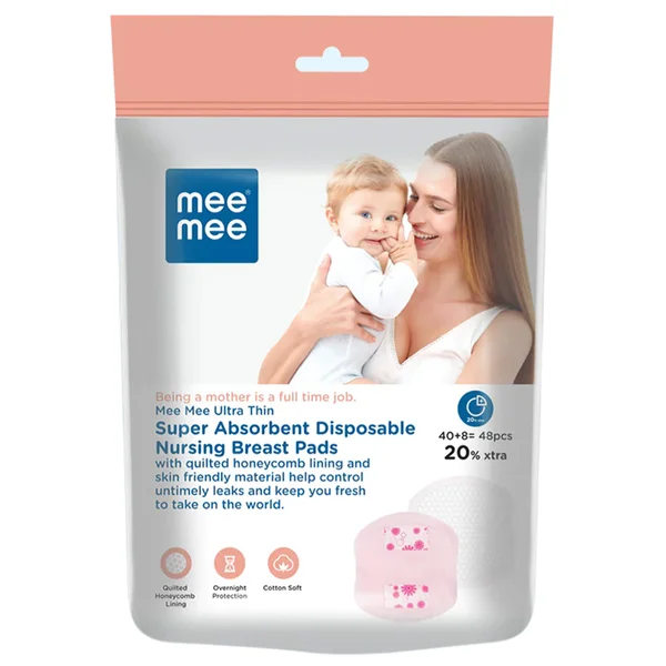 Mee Mee Ultra Thin Super Absorbent Disposable Maternity Nursing Breast Pads, 48 Count, Pack of 1