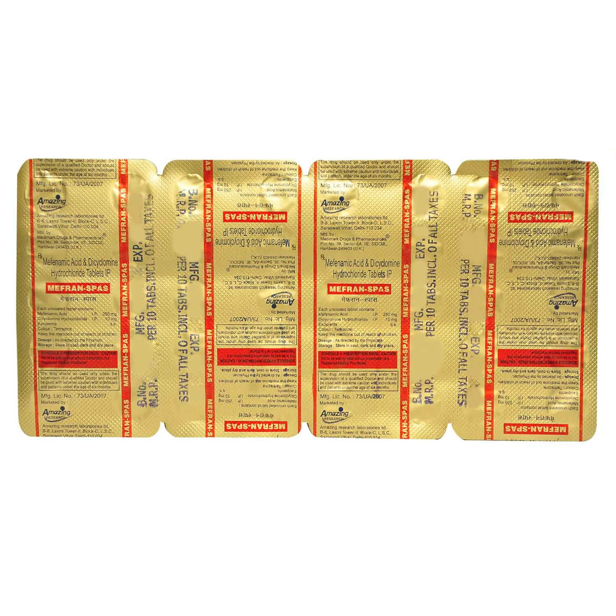 Mefran Spas Tablet 10's, Pack of 10 TABLETS Mefran Spas Tablet 10's, Pack of 10 TABLETS