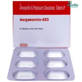 Megamentin-625 Tablet 6's, Pack of 6 TABLETS