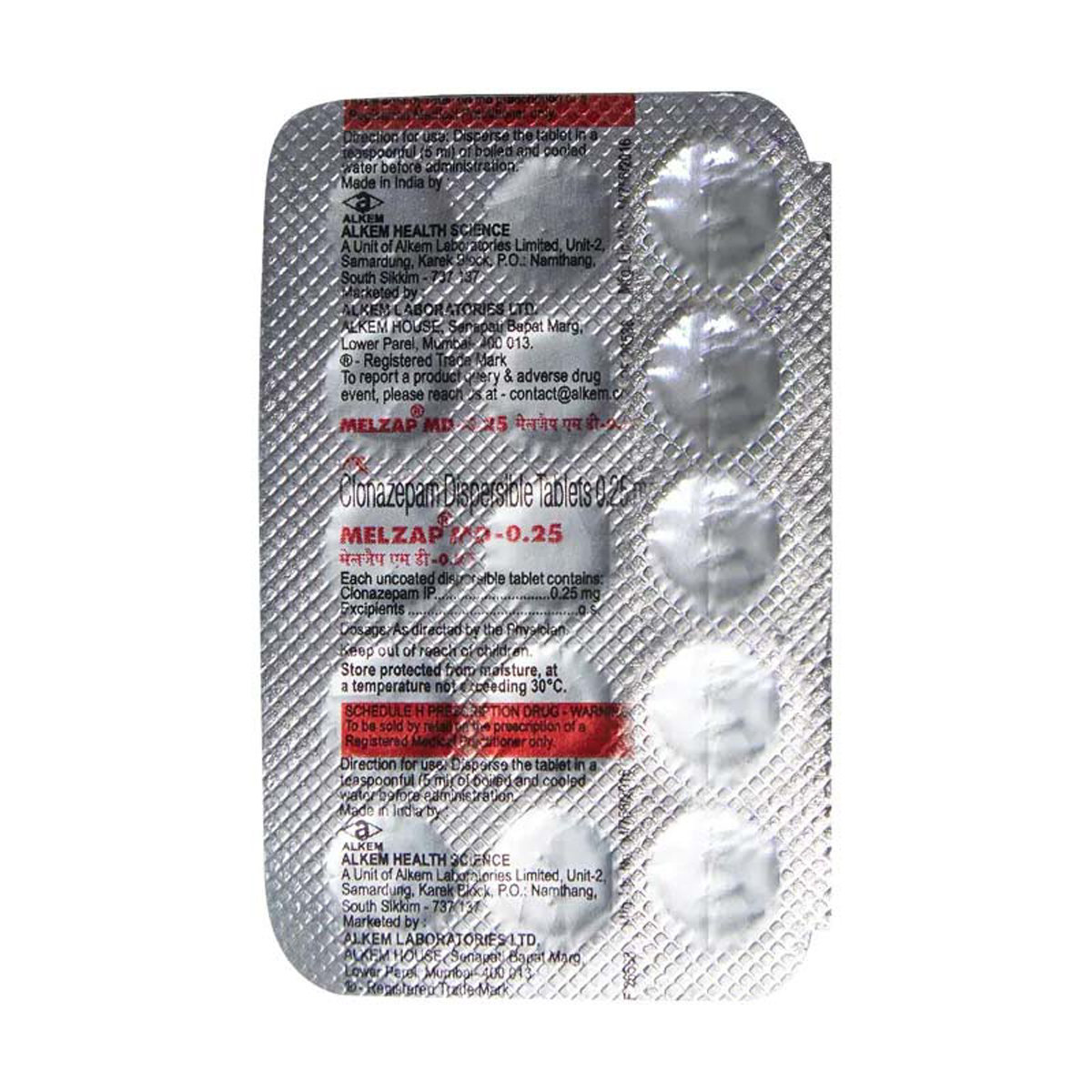 Melzap MD-0.25 Tablet 15's, Pack of 15 TabletS Melzap MD-0.25 Tablet 15's, Pack of 15 TabletS