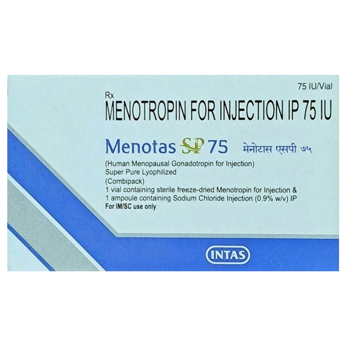 Menotas SP 75 Combipack Injection 1's, Pack of 1 Menotas SP 75 Combipack Injection 1's, Pack of 1