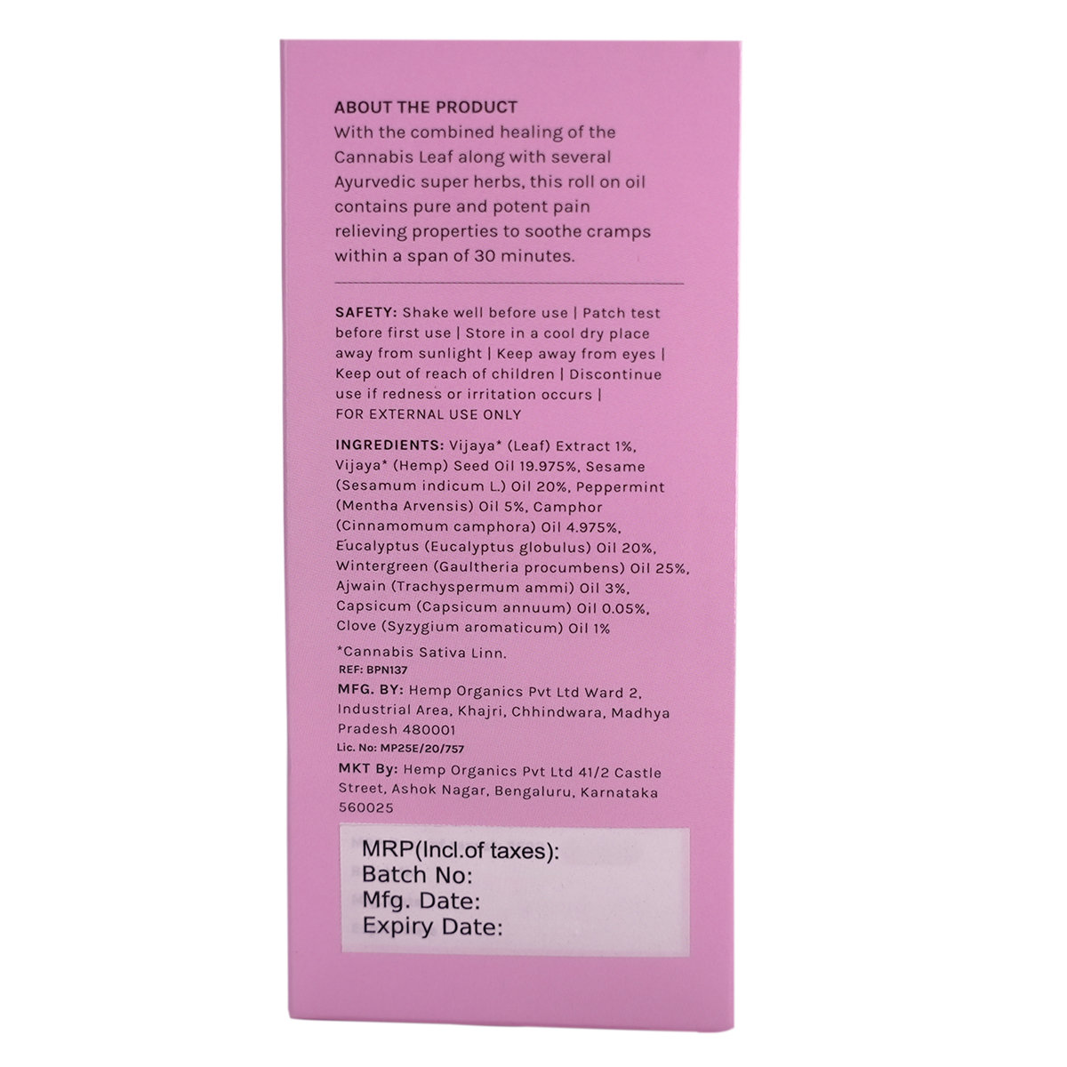 Cannabliss Menstrual Pain Relief Oil, 10 ml, Pack of 1 Cannabliss Menstrual Pain Relief Oil, 10 ml, Pack of 1