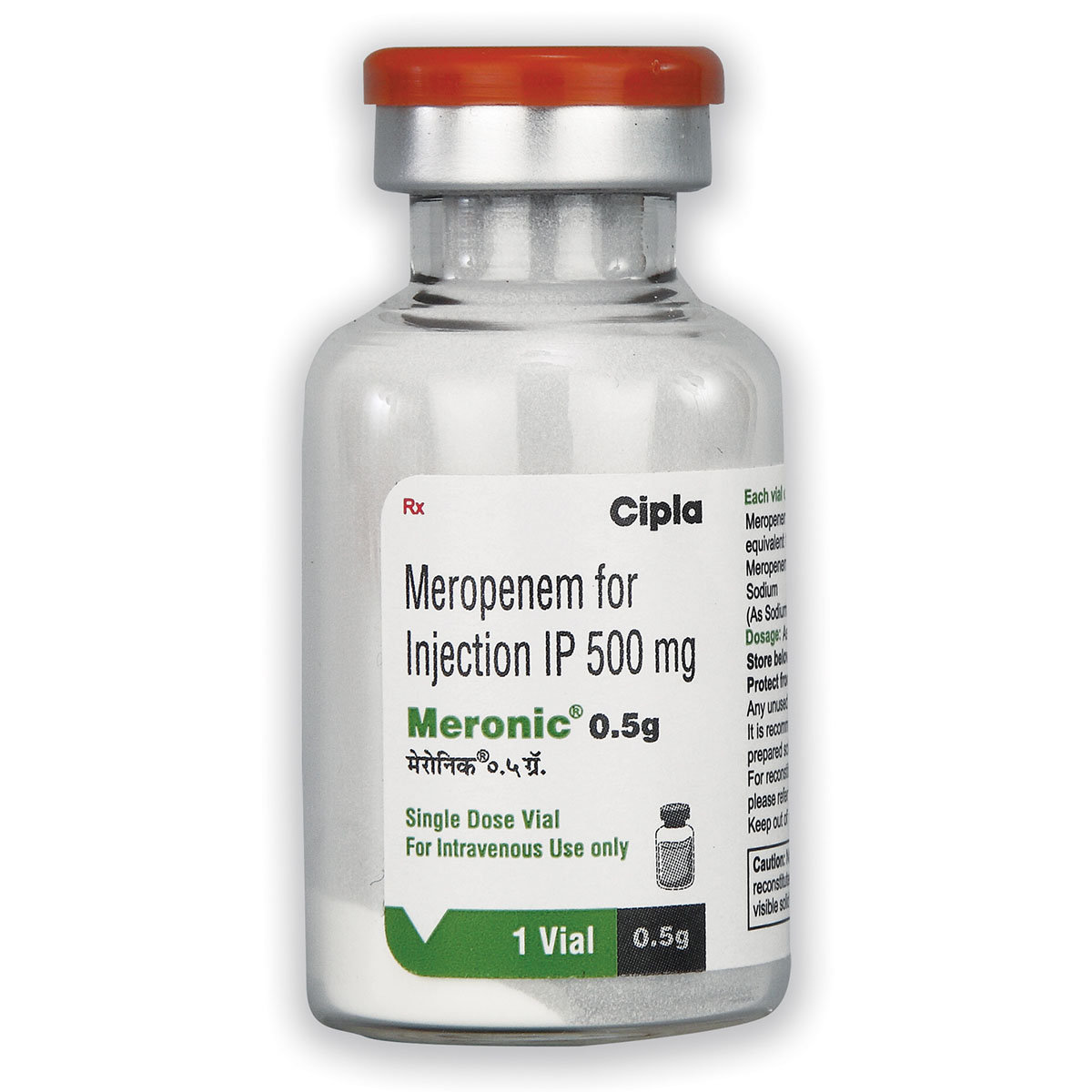 Meronic 0.5 gm Injection 1's, Pack of 1 Injection Meronic 0.5 gm Injection 1's, Pack of 1 Injection