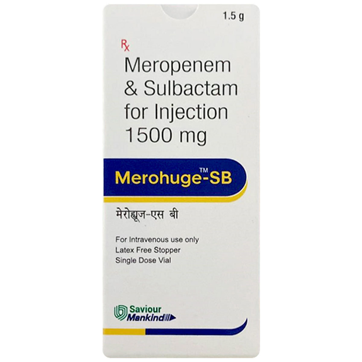 Merohuge-SB 1.5 gm Injection 1's, Pack of 1 Merohuge-SB 1.5 gm Injection 1's, Pack of 1