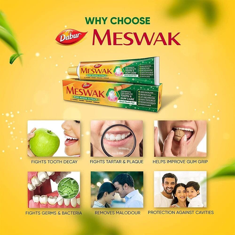 Dabur Meswak Complete Tooth & Gum Care Toothpaste, 38 gm, Pack of 1 Dabur Meswak Complete Tooth & Gum Care Toothpaste, 38 gm, Pack of 1