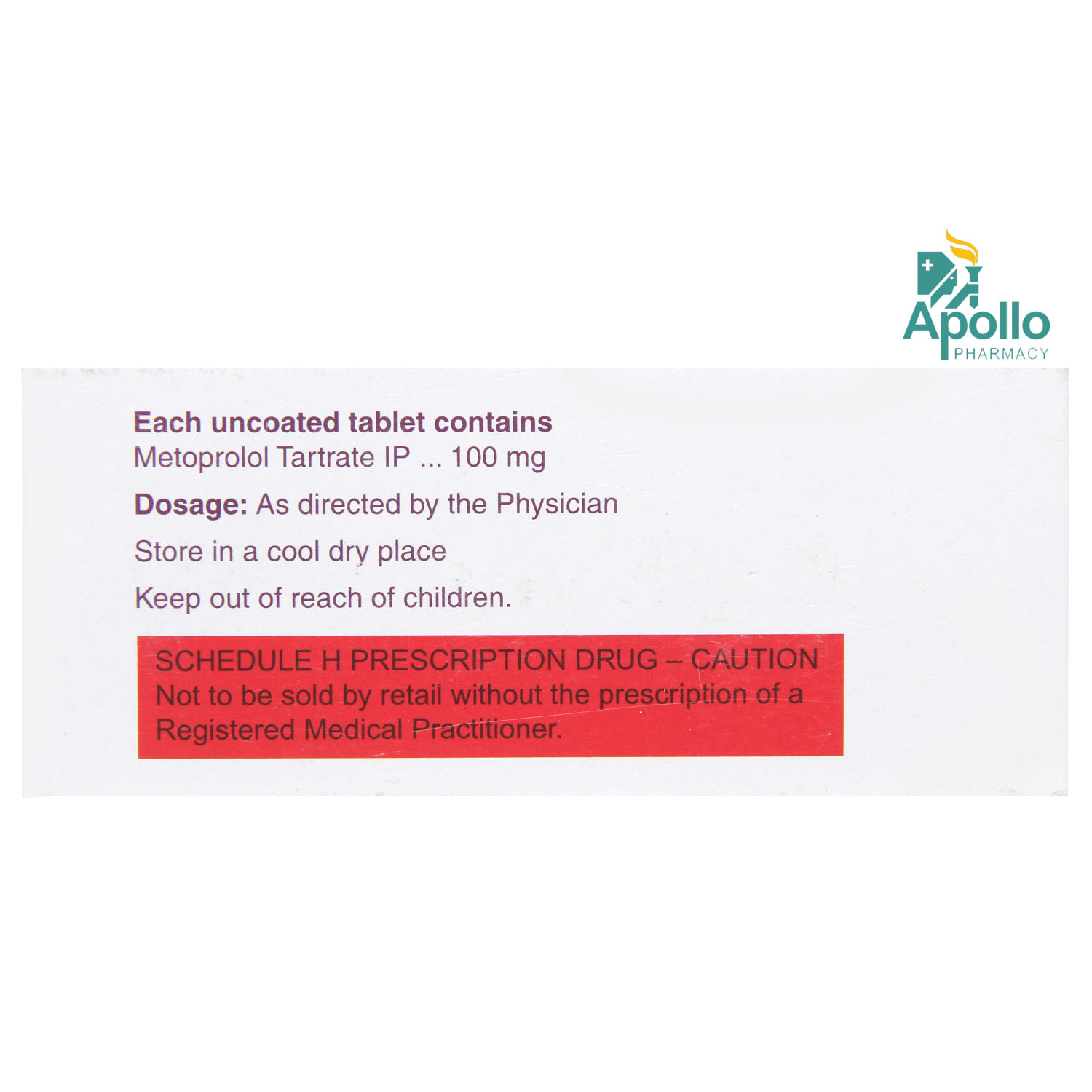 Metolar 100 Tablet 10's, Pack of 10 TABLETS Metolar 100 Tablet 10's, Pack of 10 TABLETS